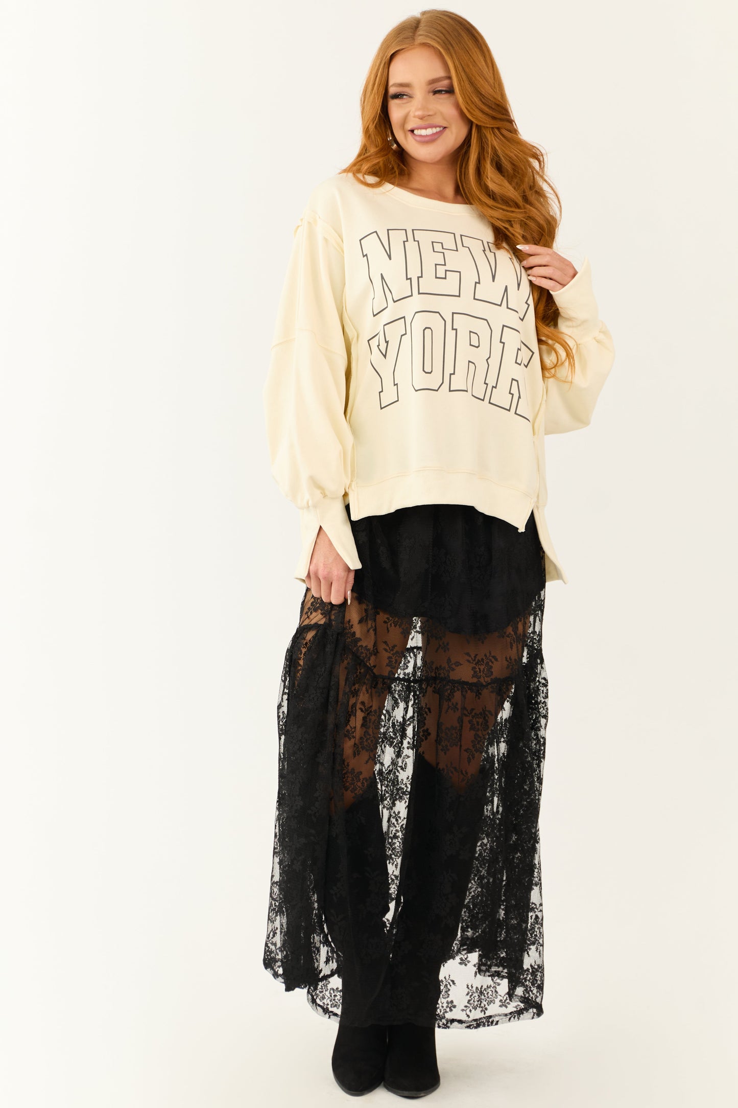 Black High Waist Sheer Lace Maxi SkirtBlack Sheer Lace Maxi Skirt – High Waisted A-Line Elegant Overlay Skirt